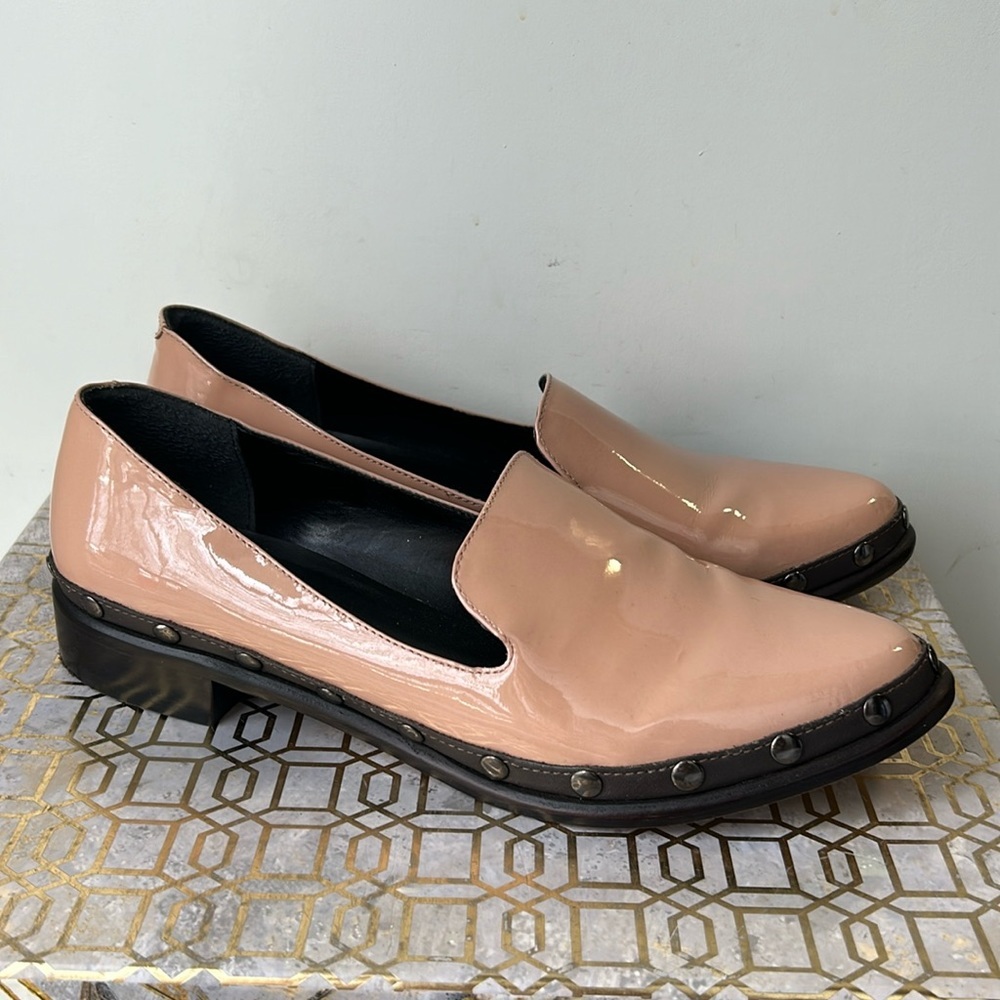 M4DE Patent Leather Studded Slip On Loafers Women's size 7.5